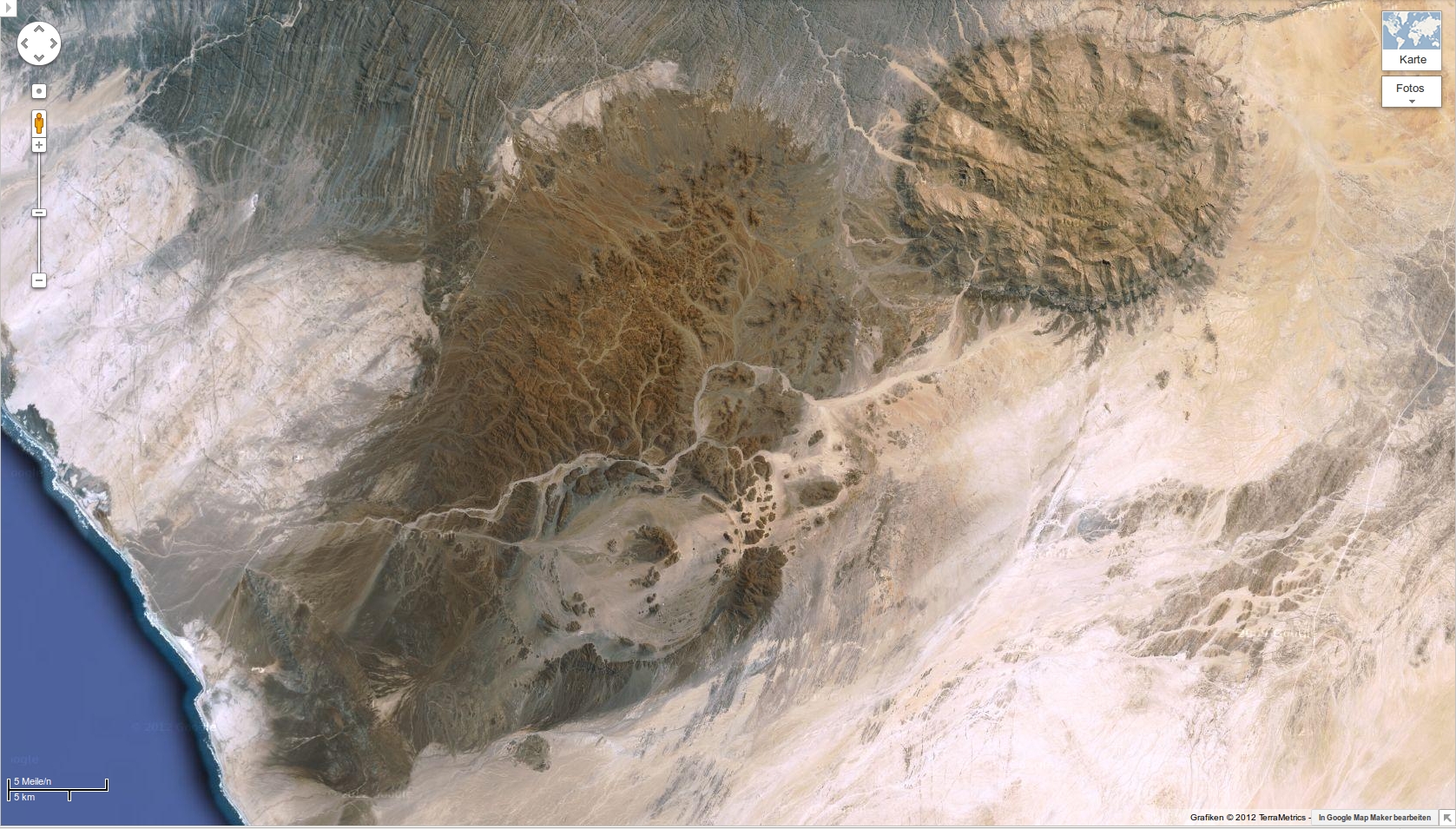 Brandberg Massif, Namibia [Google-Maps]