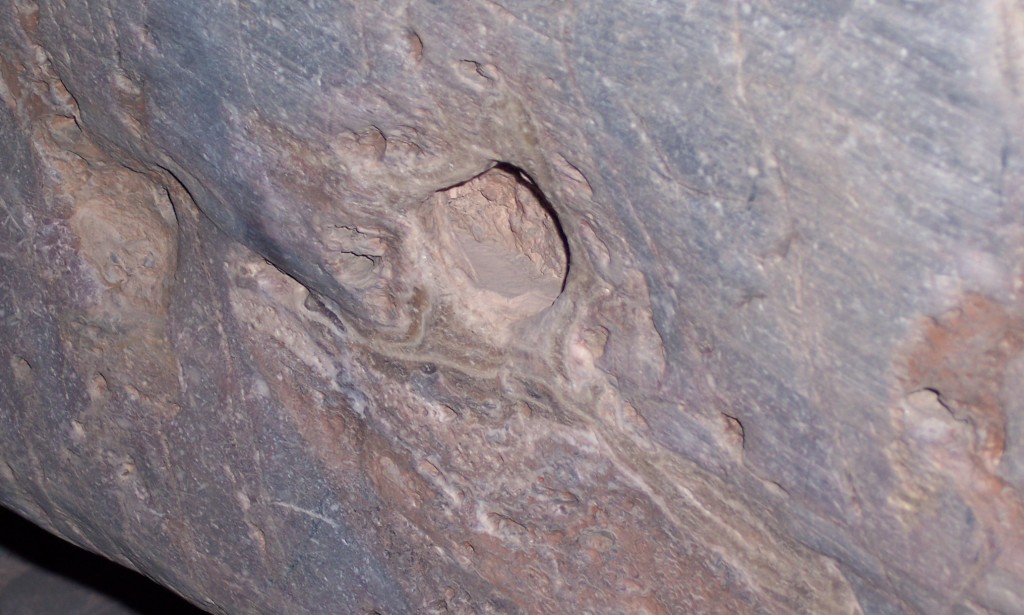 Sidewalls in Titus Canyon with “holes”