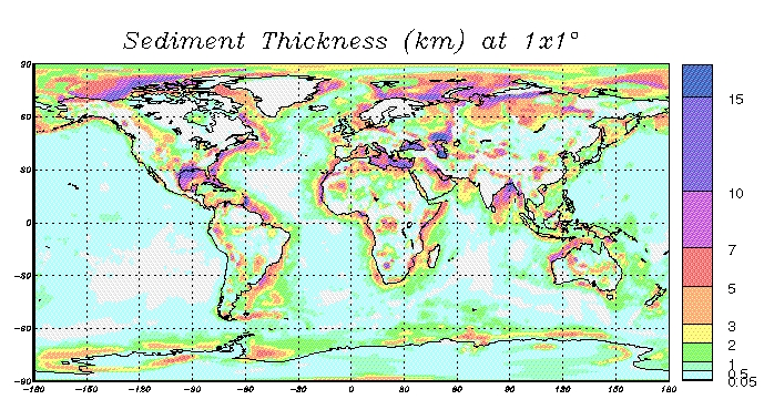 World map of sediment heights [Laske/Masters]